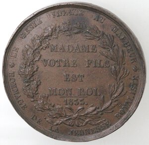 reverse: Medaglie. Francia. Medaglia 1833. Ae. 