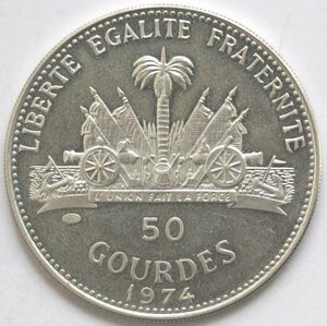 reverse: Haiti. 50 Gourde 1976. Ag 925. 