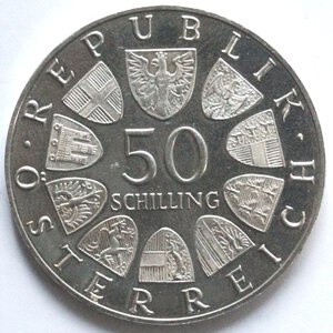 obverse: Austria. 50 Scellini 1969. Ag.