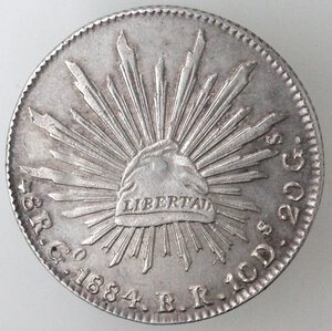 reverse: Messico. Prima Repubblica. 8 Reales 1884. Ag. 
