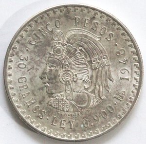 reverse: Messico. 5 Pesos 1948. Ag. 