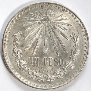 reverse: Messico. Peso 1940. Ag.