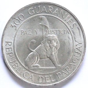 obverse: Paraguay. 300 Guaranie 1968. Ag.