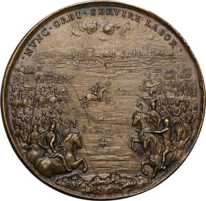 reverse: Giulio Mazzarino (1602-1661), cardinale.. Medaglia per la Battaglia di Casale del 1630