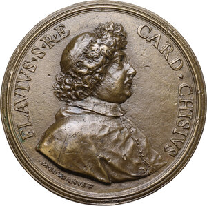 obverse: Flavio Chigi (1631-1693), Cardinale.. Medaglia con bordo modanato 1680
