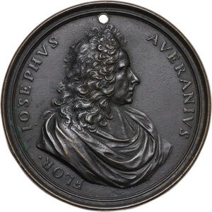obverse: Giuseppe Averani (1662-1738), giureconsulto e naturalista.. Medaglia con bordo modanato 1721