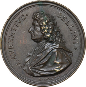 obverse: Lorenzo Bellini (1643-1703), medico e anatomista. . Medaglia con bordo modanato s.d