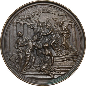 reverse: Lorenzo Bellini (1643-1703), medico e anatomista. . Medaglia con bordo modanato s.d