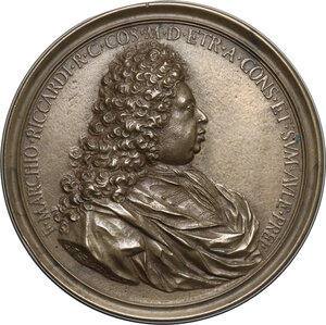 obverse: Francesco Ricciardi (1648-1719), marchese.. Medaglia con bordo modanato 1715