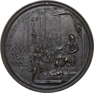 reverse: Cosimo III de  Medici (1670-1723). Medaglia con bordo modanato 1724