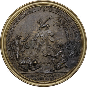 reverse: Marco di San Francesco (1712-1793). . Medaglia bimetallica con bordo modanato 1748