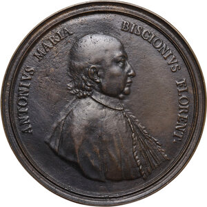 obverse: Anton Maria Biscioni (1674-1756), canonico e bibliotacario, dal 1741 prefetto della biblioteca Laurenziana. Medaglia con bordo modanato 1725