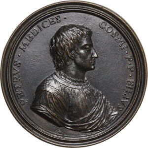 obverse: Piero de  Medici (1416-1469), il Gottoso.. Medaglia con bordo modanato s.d