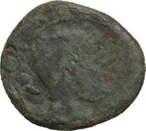 obverse: Etruria, Populonia. AE Triens of 10-Units, late 3rd century BC