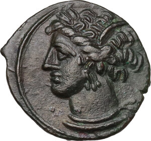obverse: AE 16.5 mm. Circa 375/50-340/25 BC. Uncertain mint in Sicily or Sardinia