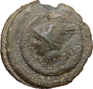 reverse: Dioscuri/Mercury series..  AE Cast As, Rome mint, c. 280 BC