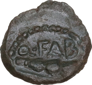reverse: Q. Fab.. AE Quadrans, uncertain Sicilian mint (Lilybaeum or Panormos), late 2nd century BC