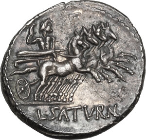 reverse: L. Appuleius Saturninus. . AR Denarius, 104 BC