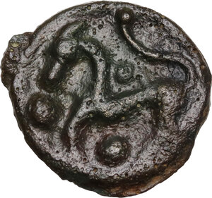 reverse: Northwest Gaul, Aulerci Eburovices. Potin Unit. Circa 100-50 BC