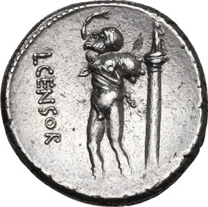 reverse: L. Censorinus.. AR Denarius, 82 BC