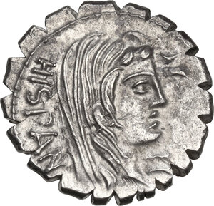 obverse: A. Postumius A.f. Sp. n. Albinus.. AR Denarius serratus, 81 BC