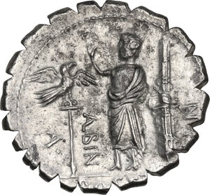reverse: A. Postumius A.f. Sp. n. Albinus.. AR Denarius serratus, 81 BC