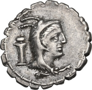 obverse: L. Papius.. AR Denarius serratus, 79 BC