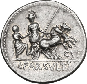 reverse: L. Farsuleius Mensor.. AR Denarius, 75 BC
