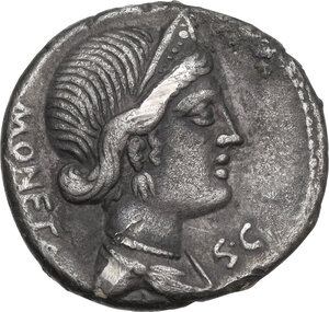 obverse: L. Plaetorius L.f. Cestianus.. AR Denarius, 74 BC