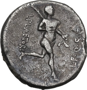reverse: L. Plaetorius L.f. Cestianus.. AR Denarius, 74 BC