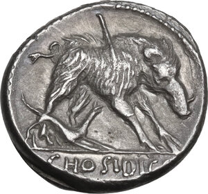 reverse: C. Hosidius C.f. Geta. AR Denarius, 68 BC