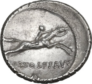 reverse: C. Piso L. f. Frugi.. AR Denarius, 67 BC