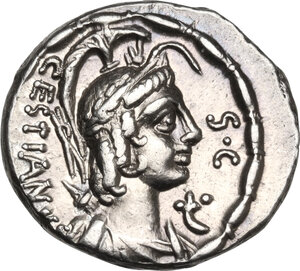 obverse: M. Plaetorius M. f. Cestianus.. AR Denarius, 67 BC