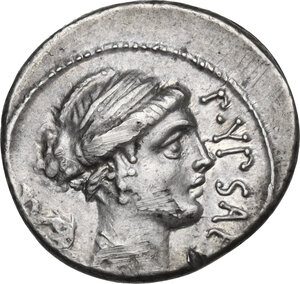 obverse: P. Plautius Hypsaeus.. AR Denarius, 60 BC