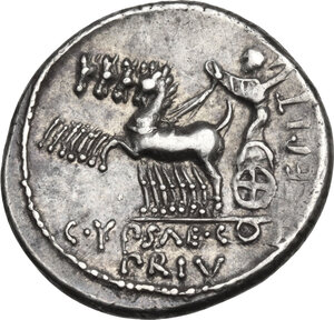 reverse: P. Plautius Hypsaeus.. AR Denarius, 60 BC