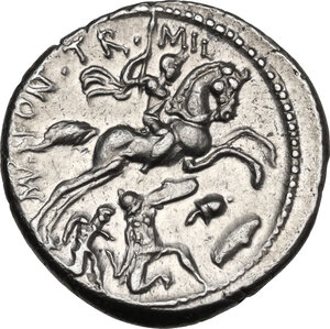 reverse: P. Fonteius P.f. Capito. . AR Denarius, 55 BC