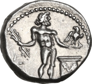 reverse: L. Cornelius Lentulus and C. Claudius Marcellus.. AR Denarius, 49 BC, Apollonia and Asia