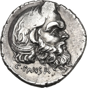 obverse: C. Pansa and Albinus Bruti f.. AR Denarius, 48 BC