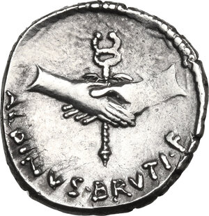 reverse: C. Pansa and Albinus Bruti f.. AR Denarius, 48 BC