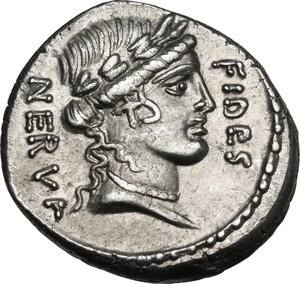 obverse: A. Licinius Nerva.. AR Denarius, 47 BC