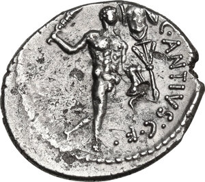 reverse: C. Antius C.f. Restio.. AR Denarius, 47 BC