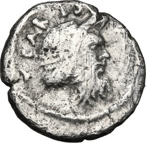 obverse: T. Carisius. AR Sestertius, 46 BC