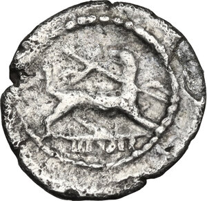reverse: T. Carisius. AR Sestertius, 46 BC