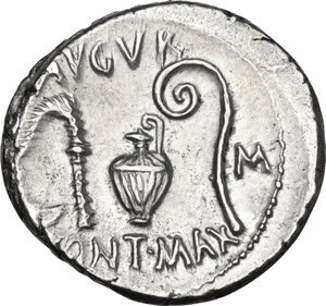 reverse: Julius Caesar.. AR Denarius, 46 BC. Sicily (?)