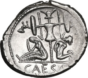 reverse: Julius Caesar.. AR Denarius, 46-45 BC. Spain