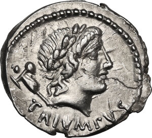 obverse: L. Papius Celsus.. AR Denarius, 45 BC