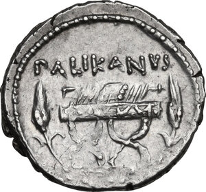 reverse: Lollius Palicanus. AR Denarius, 45 BC