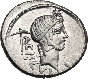 obverse: L.Valerius Acisculus.. AR Denarius, 45 BC