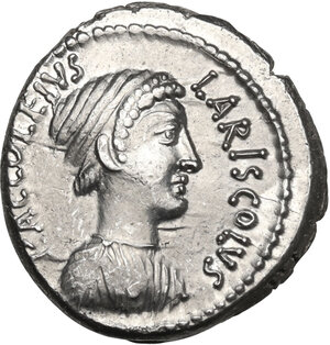 obverse: P. Accoleius Lariscolus.. AR Denarius, 43 BC