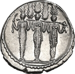 reverse: P. Accoleius Lariscolus.. AR Denarius, 43 BC